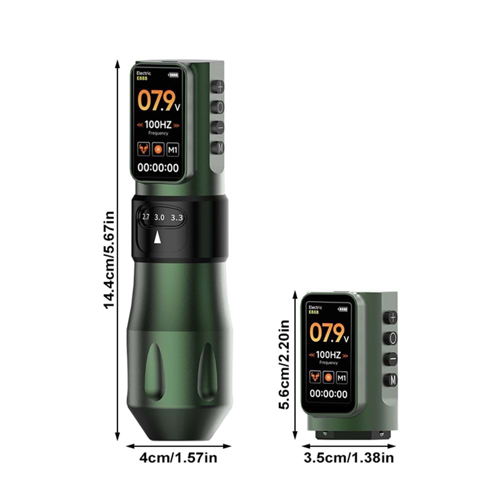 SHOTS-490 WIRELESS KABLOSUZ PEN DÖVME MAKİNESİ (YEŞİL)