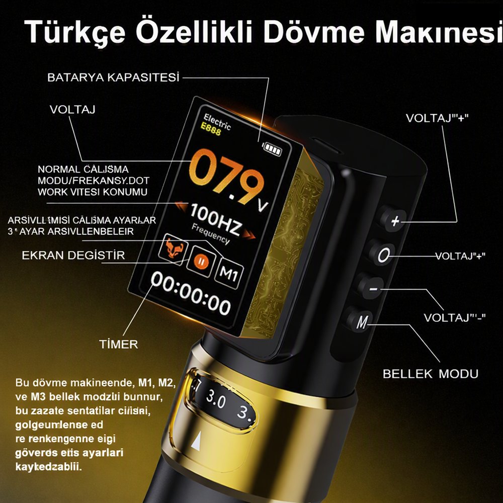 SHOTS-490 WIRELESS KABLOSUZ PEN DÖVME MAKİNESİ (YEŞİL)