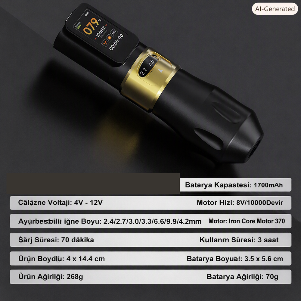 SHOTS-490 WIRELESS KABLOSUZ PEN DÖVME MAKİNESİ (YEŞİL)