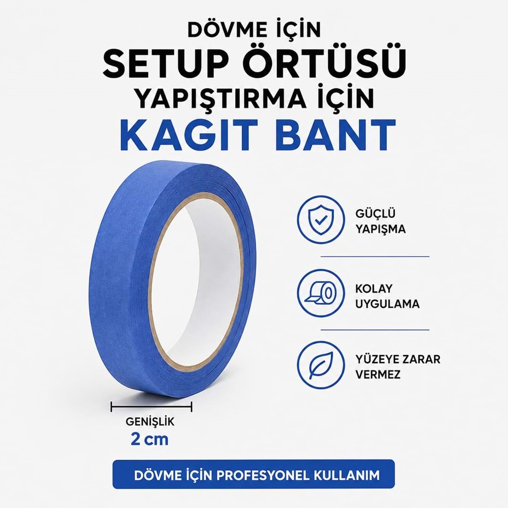 KAĞIT BANT MAVİ 20MMX20MT