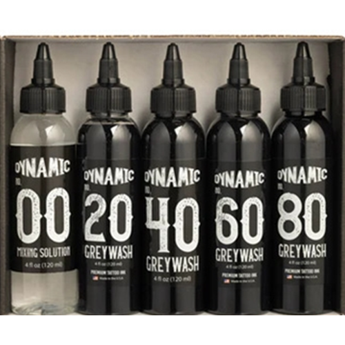 DYNAMIC GREYWASH DÖVME BOYASI - 4 oz SET (4oz 5 ŞİŞE GÖLGE BOYASI)