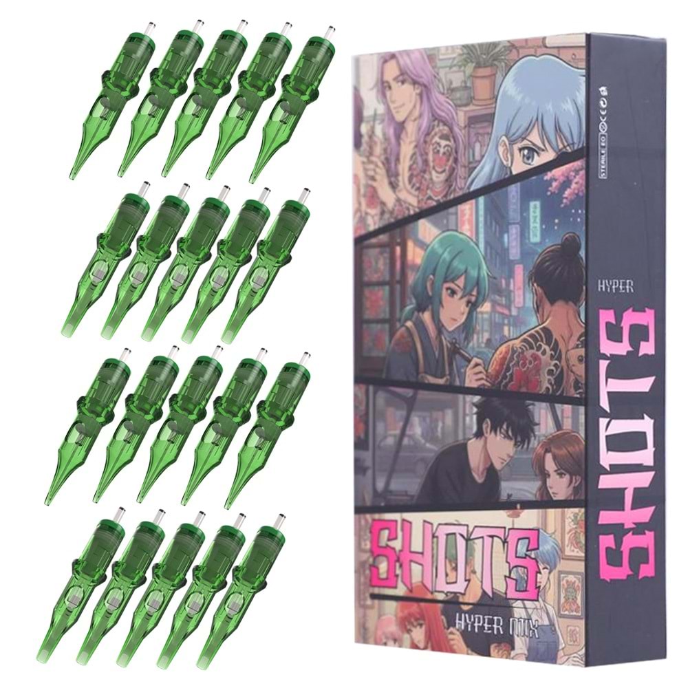 SHOTS HYPER KARTUŞ DÖVME İĞNESİ KARIŞIK #1 ÇİZGİ (20ADET/KUTU)