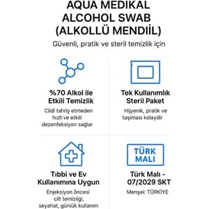AQUA ALKOLLÜ MENDİL SWAB 100 ADET