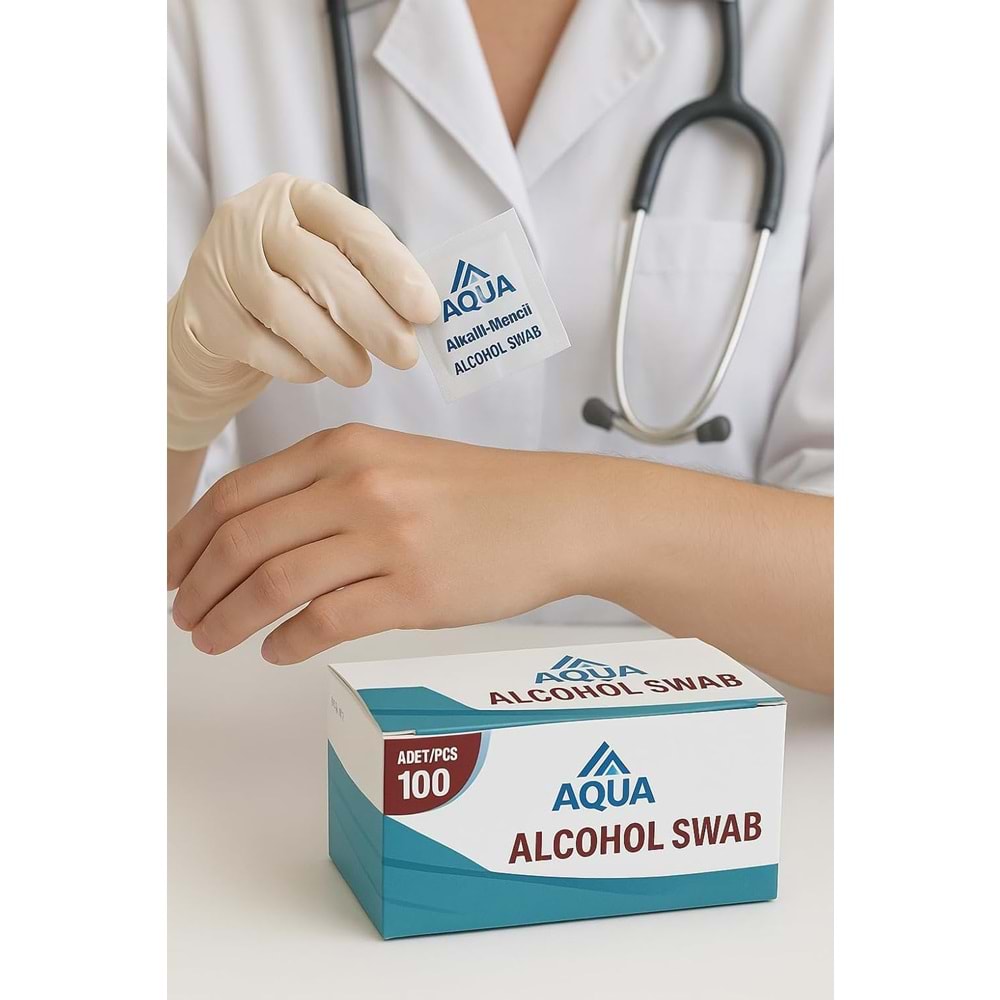 AQUA ALKOLLÜ MENDİL SWAB 100 ADET