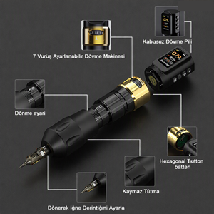 SHOTS-490 WIRELESS KABLOSUZ PEN DÖVME MAKİNESİ (SİYAH)